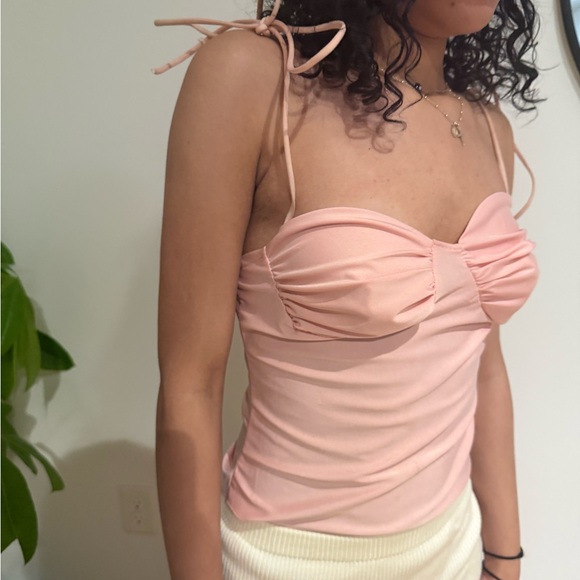 Pink Ruched Women’s Top - Picture 3 of 4